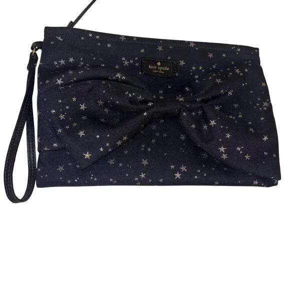 Kate Spade Womens Clutch Wristlet Bag Blue Starry Night Casual - Picture 9 of 9